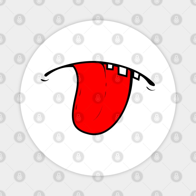 Funny Tongue Out Face Mouth Magnet by Shirtbubble